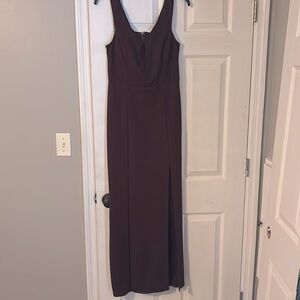 Formal dress, burgundy (deep purple) with slit